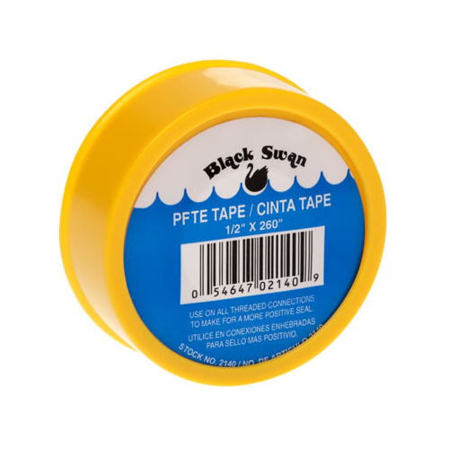 Black Swan Mfg. Co. 02140 Gas Line PTFE Thread Seal Tape 1/2" x 260" Yellow