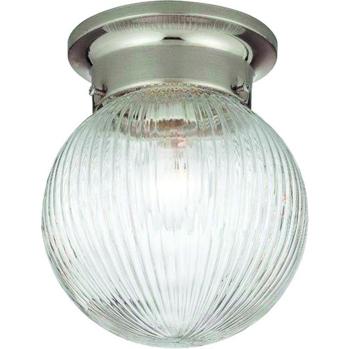 Hardware House 60-245 Ceiling Fixture Ball Flush Mount - 6" with White Glass & Brushed Nickel Finish