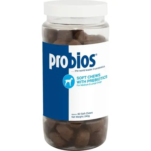 Probios Soft Chews with Prebiotics Supplement for Medium & Large Dogs