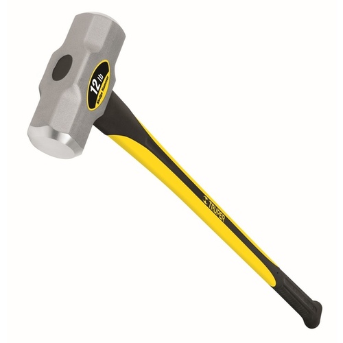 Sledge Hammer Double-Face Steel 12-lbs with Fiberglass Handle 34"