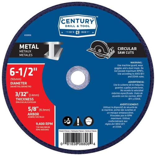 Century Drill & Tool 08806 Century Tools Type 1A Metal Cutting Saw Blade