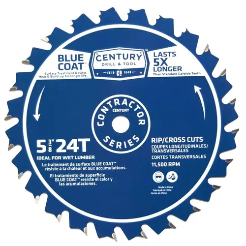Century Drill & Tool 10253 Century Tools 5-3/8" 24T Thin KERF Combination Circular Saw Blade