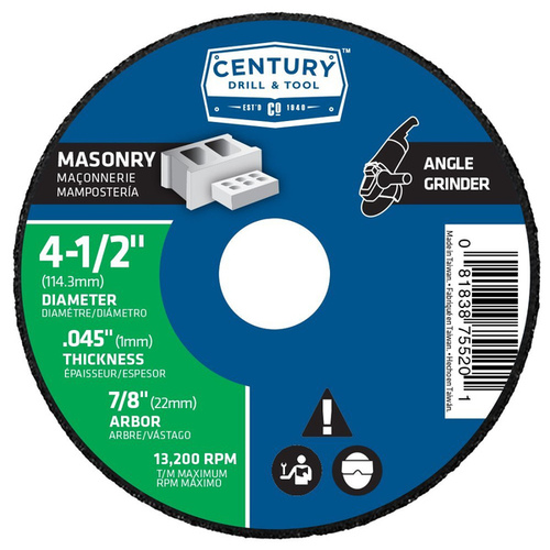 Century Tool Type 1 Thin Masonry Cutoff Wheel