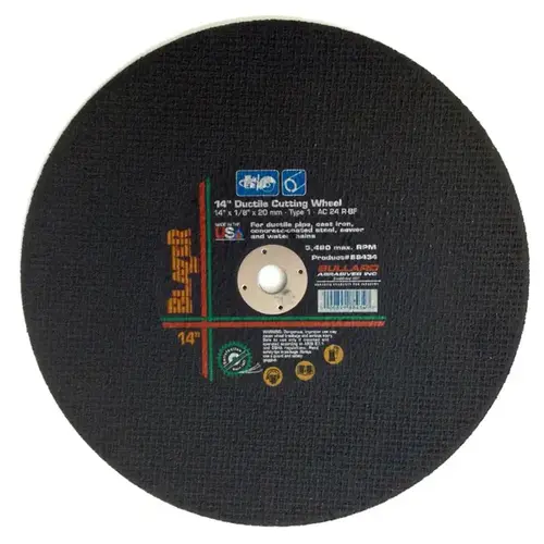 Cutoff Wheel Ductile Blade - 14" X 1/8" X 20mm