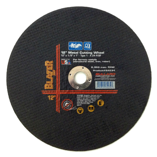 Bullard Abrasives Inc 84234 Metal Cutoff Blade - 12" X 1/8" X 1"