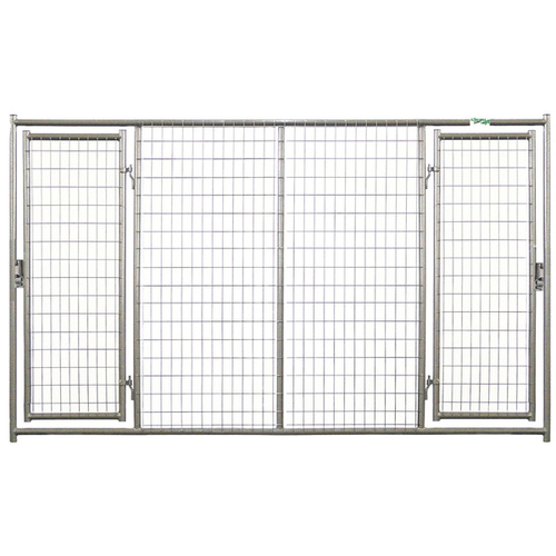 Dog Kennel Side Panel with Double Entrance Doors 10ft Hot Dipped Galvanized