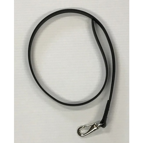 Black Leather Lead Strap with Silver Clip