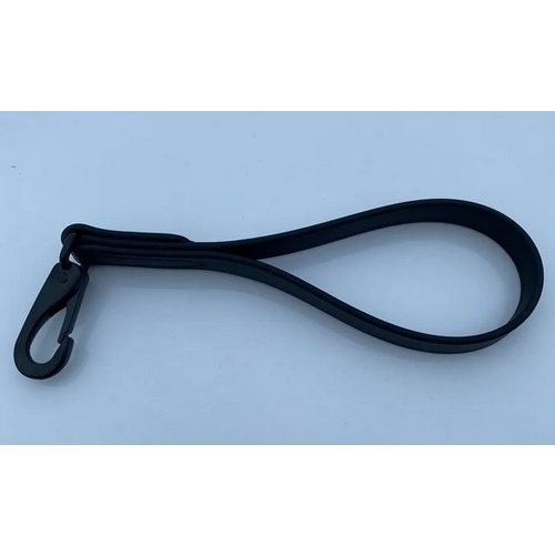 7" Black Leather Lead Strap with Black Clip