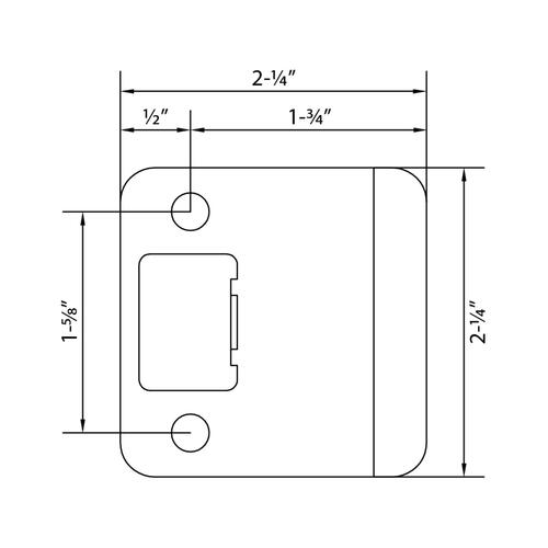 Stone Harbor Hardware 50175-15 2-1/4" x 1-3/4" (2-1/4" OAL) RC Extended Lip Strike - Satin Nickel