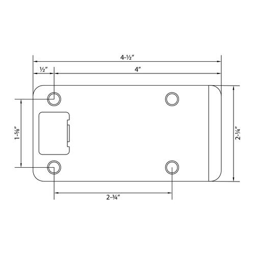 Stone Harbor Hardware 50104-3 2-1/4" x 4" (4-1/2" OAL) RC Extended Lip Strike - Polished Brass