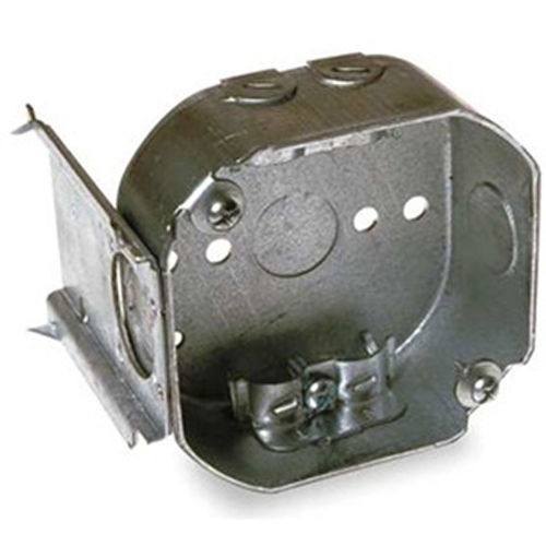 ORBIT INDUSTRIES INC 10240018 Switch Box Steel 4" Octagon 1-1/2" Deep with Clamp & L-Bracket