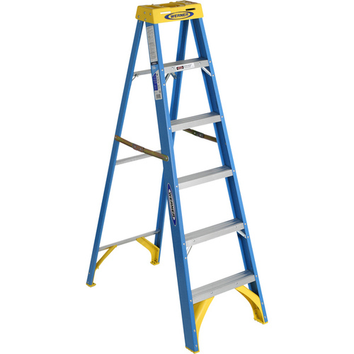 WERNER LADDER 6006 6' Fiberglass Stepladder Type I