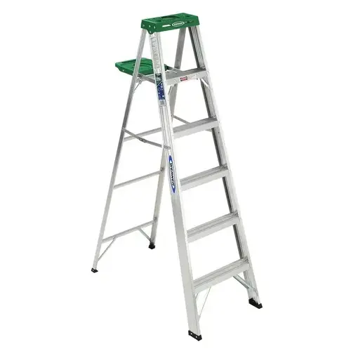 WERNER LADDER 37200468 Step Ladder Single-Sided Type II 6-ft Aluminum