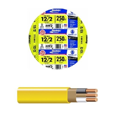 Cerro Electrical Products 28828255 Romex SIMpull NM-B Copper Cable 12-Gauge 2-Conductor 250ft