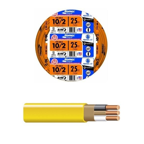 Cerro Electrical Products 28829021 Romex SIMpull NM-B Copper Cable 10-Gauge 2-Conductor 25ft