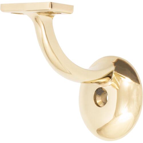 Heavy-Duty Round Handrail Bracket - Polished Brass