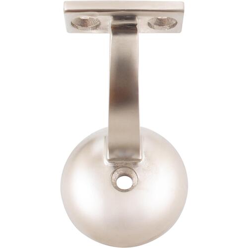 Heavy-Duty Round Aluminum Handrail Bracket - Satin Aluminum