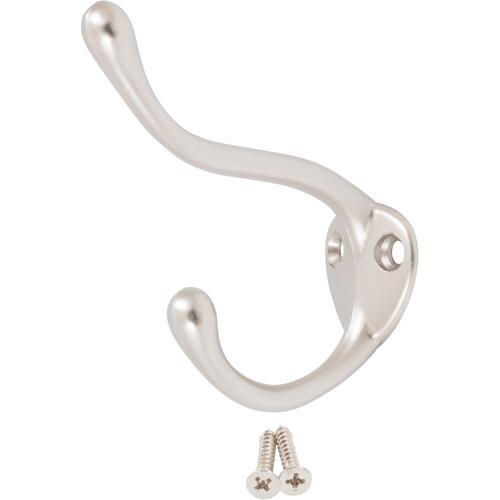 Coat & Hat Hook - Satin Nickel