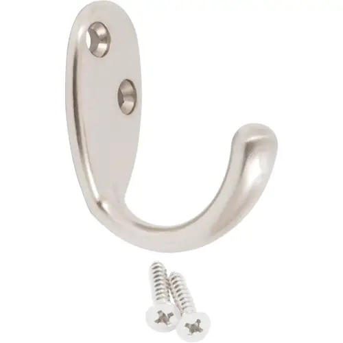 Single Robe Hook - Satin Nickel