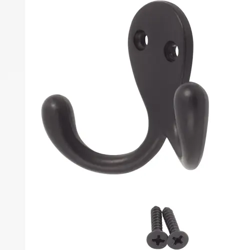 Double Robe Hook - Matte Black