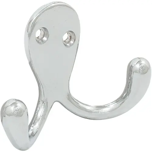 Double Robe Hook - Polished Chrome