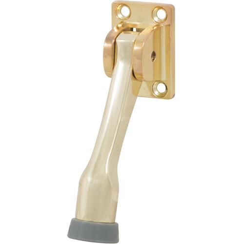 4" Heavy-Duty Kick-Down Door Stop - Polished Brass