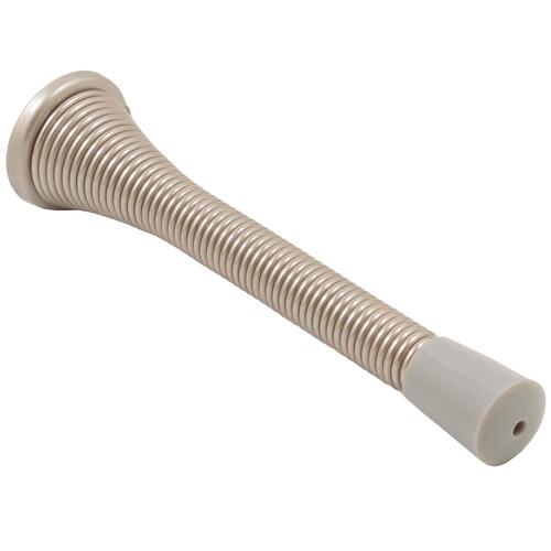 4" Heavy-Duty Spring Door Stop - Satin Nickel