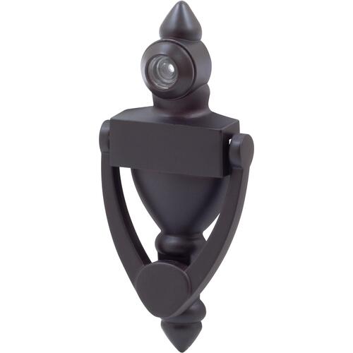 4" Door Knocker with 160 Degree Viewer - Oil-Rubbed Bronze