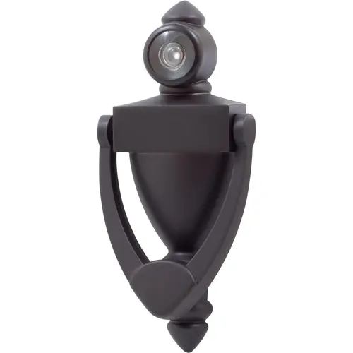 5-1/2" Door Knocker with 180 Degree Viewer - Oil-Rubbed Bronze