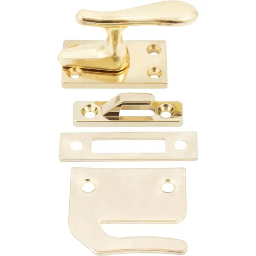 Casement Latch with 3 Strikes - Polished Brass