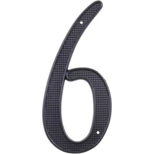 4" Traditional House Number 6 - Black