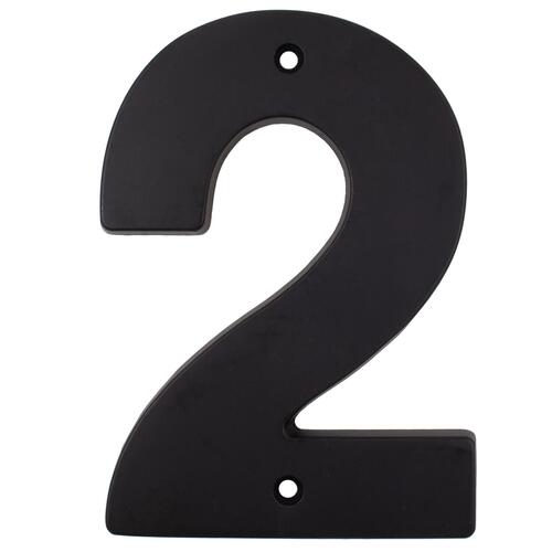 5" Contemporary House Number 2 - Matte Black