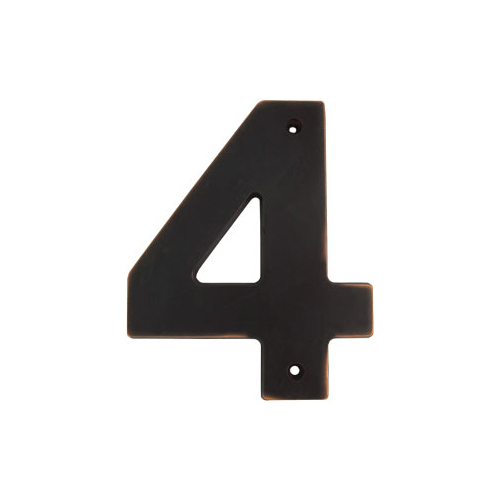 5" Contemporary House Number 4 - Vintage Bronze