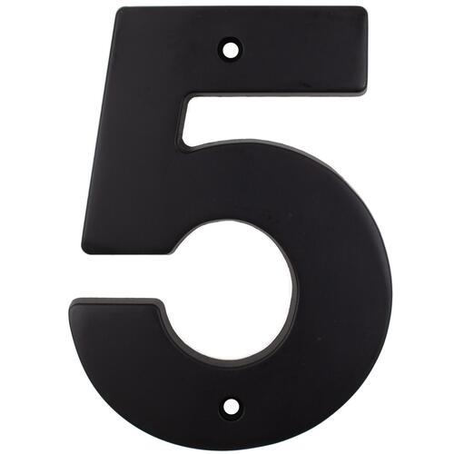 5" Contemporary House Number 5 - Matte Black