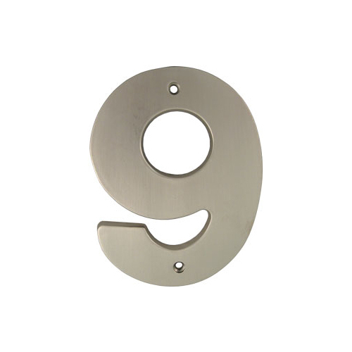 5" Contemporary House Number 9 - Satin Nickel