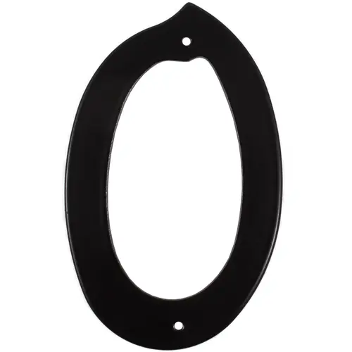 4" Smooth House Number #0 - Matte Black