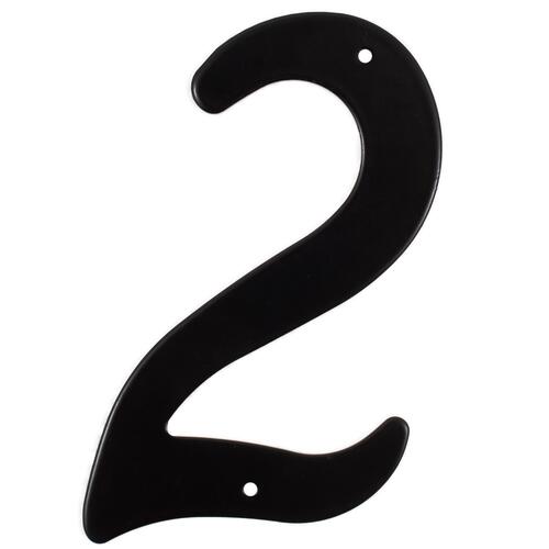 4" Smooth House Number #2 - Matte Black