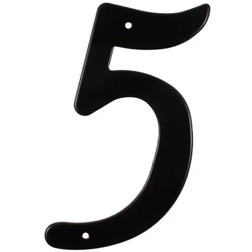 4" Smooth House Number #5 - Matte Black