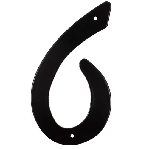 4" Smooth House Number #6 - Matte Black