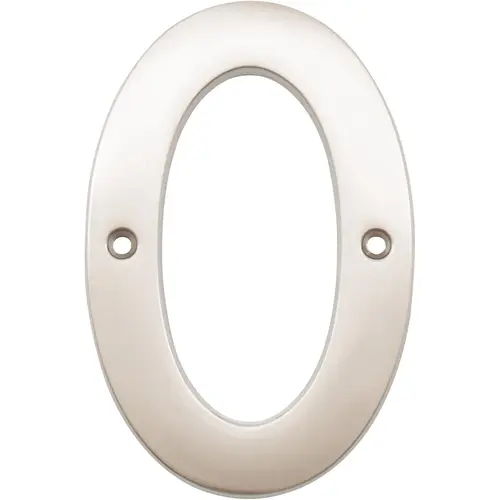 4" Heavy-Duty House Number 0 - Satin Nickel