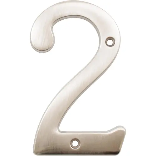 4" Heavy-Duty House Number 2 - Satin Nickel