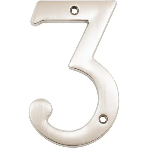 4" Heavy-Duty House Number 3 - Satin Nickel