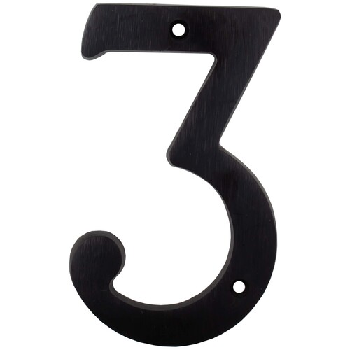 4" Heavy-Duty House Number 3 - Matte Black