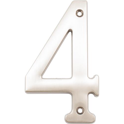 4" Heavy-Duty House Number 4 - Satin Nickel