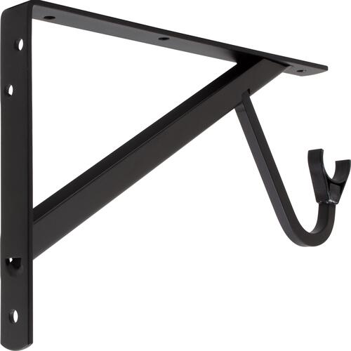 Stone Harbor Hardware 74305-19 Max Duty Shelf and Pole Bracket - Matte Black