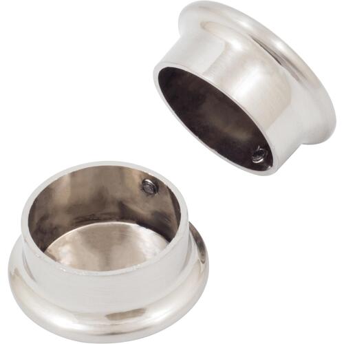 Stone Harbor Hardware 7507-15 Max-Duty Closet Pole End Caps - pack of 2 - Satin Nickel