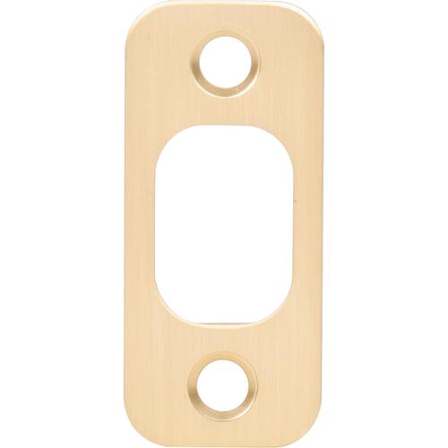 Stone Harbor Hardware 9504-4 2-1/4" x 1" Round Corner Deadbolt Strike - Satin Brass