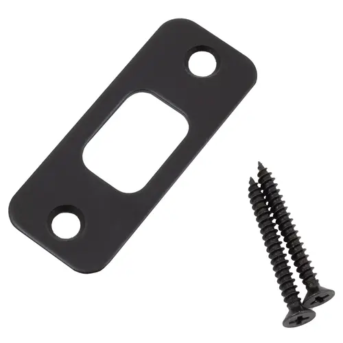 2-3/4" x 1-1/8" Round Corner Deadbolt Strike - Matte Black