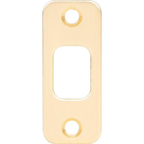 2-3/4" x 1-1/8" Round Corner Deadbolt Strike - Satin Brass