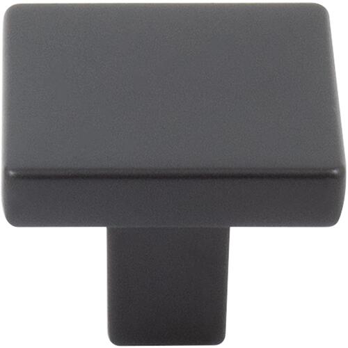 Contemporary Square 1-1/8" Knob - Matte Black